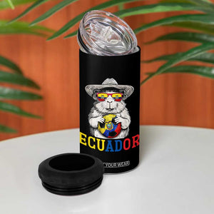 Funny Ecuador Guinea Pig Soccer Fan 4 in 1 Can Cooler Tumbler Cavy Lover Gift