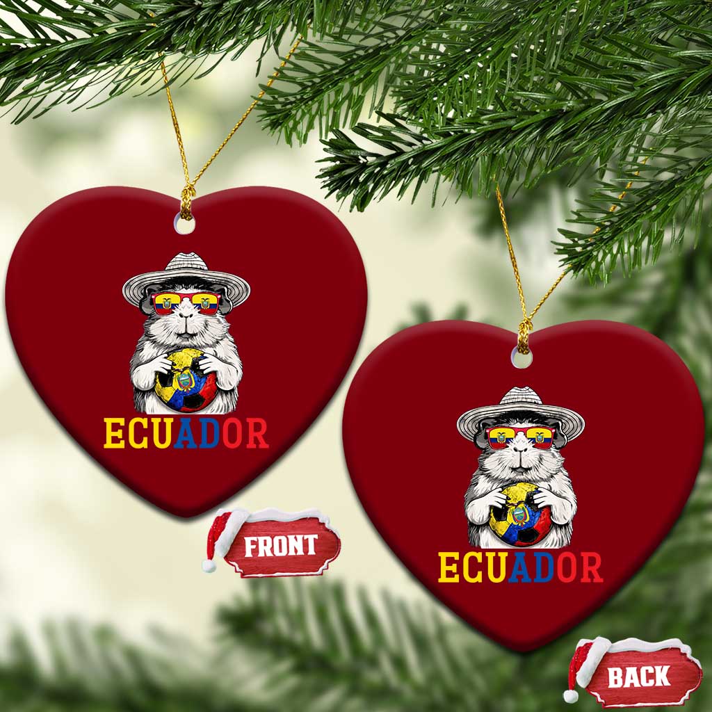 Funny Ecuador Guinea Pig Soccer Fan Ceramic Ornament Cavy Lover Gift