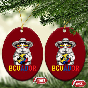 Funny Ecuador Guinea Pig Soccer Fan Ceramic Ornament Cavy Lover Gift
