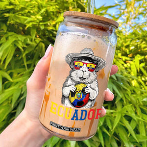 Funny Ecuador Guinea Pig Soccer Fan Glass Can Cavy Lover Gift