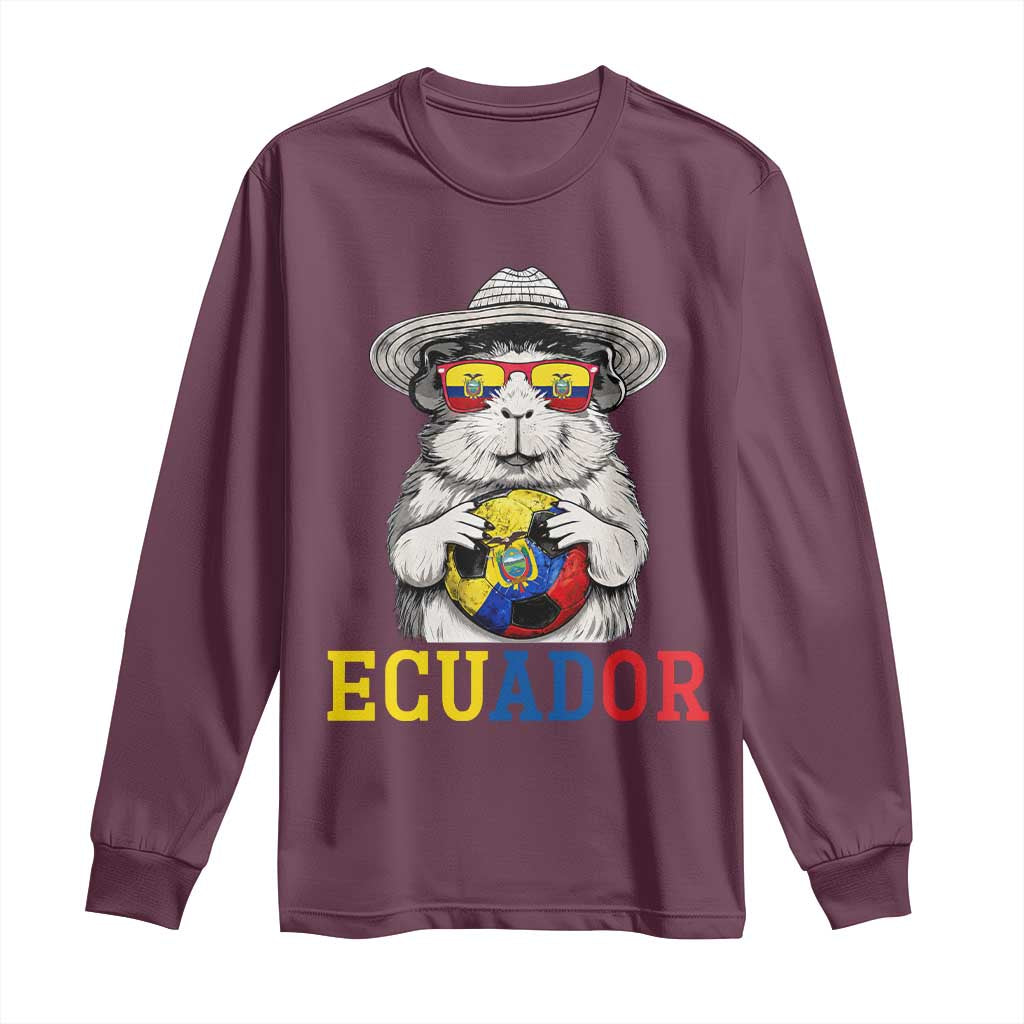 Funny Ecuador Guinea Pig Soccer Fan Long Sleeve Shirt Cavy Lover Gift