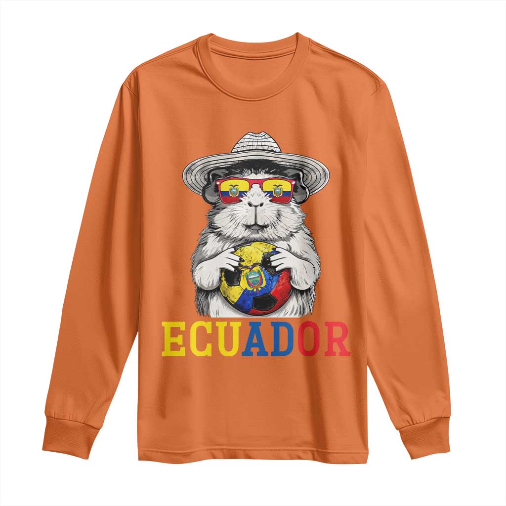 Funny Ecuador Guinea Pig Soccer Fan Long Sleeve Shirt Cavy Lover Gift