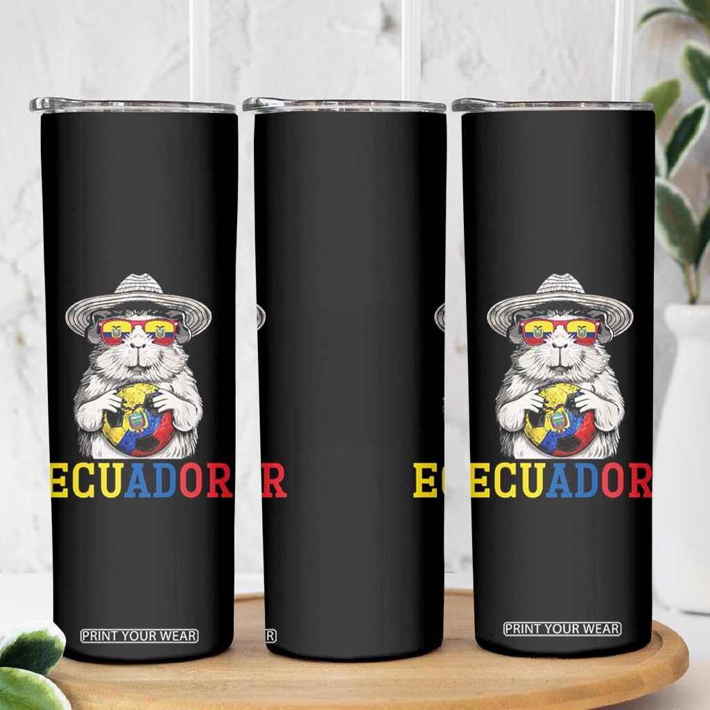 Funny Ecuador Guinea Pig Soccer Fan Skinny Tumbler Cavy Lover Gift