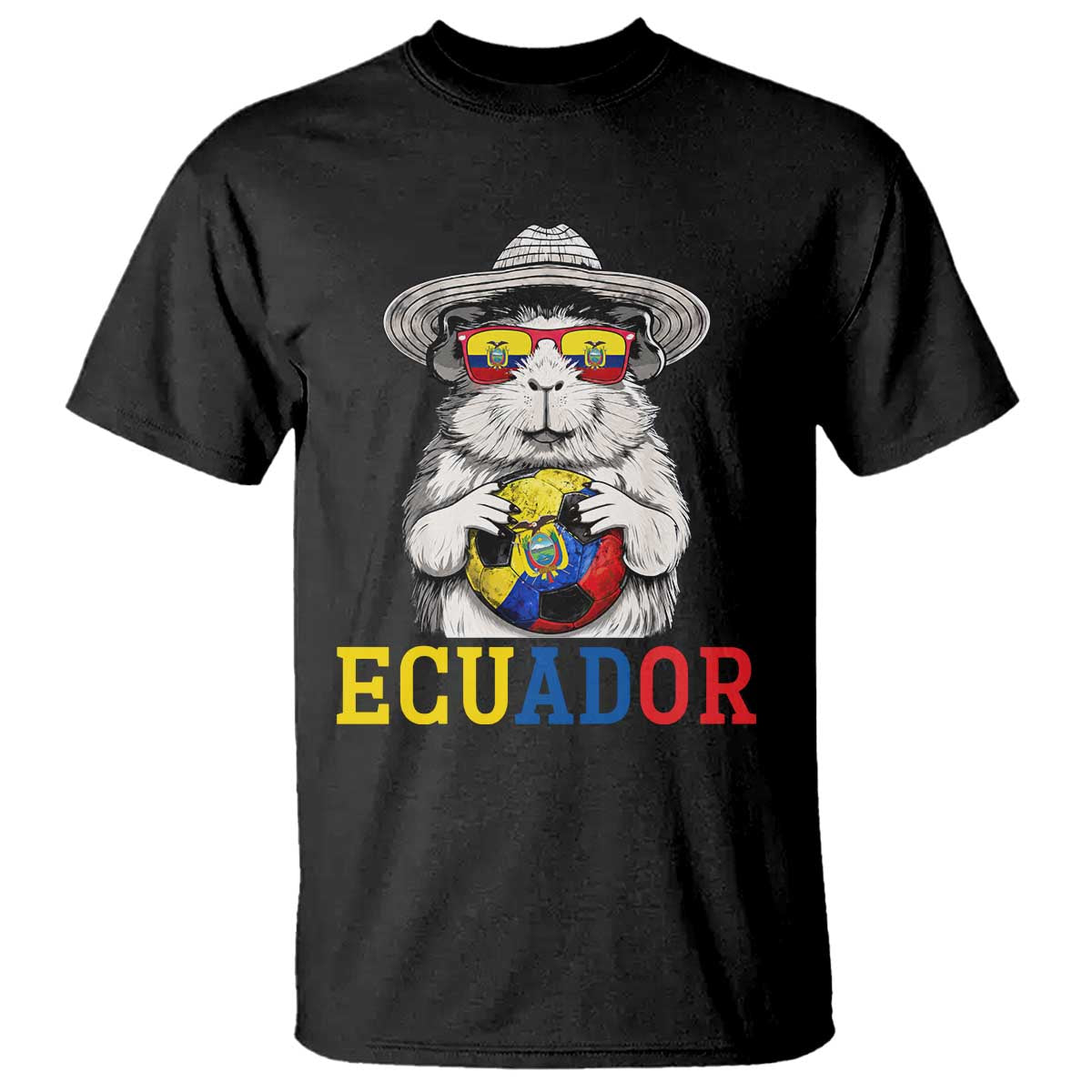 Funny Ecuador Guinea Pig Soccer Fan T Shirt Cavy Lover Gift