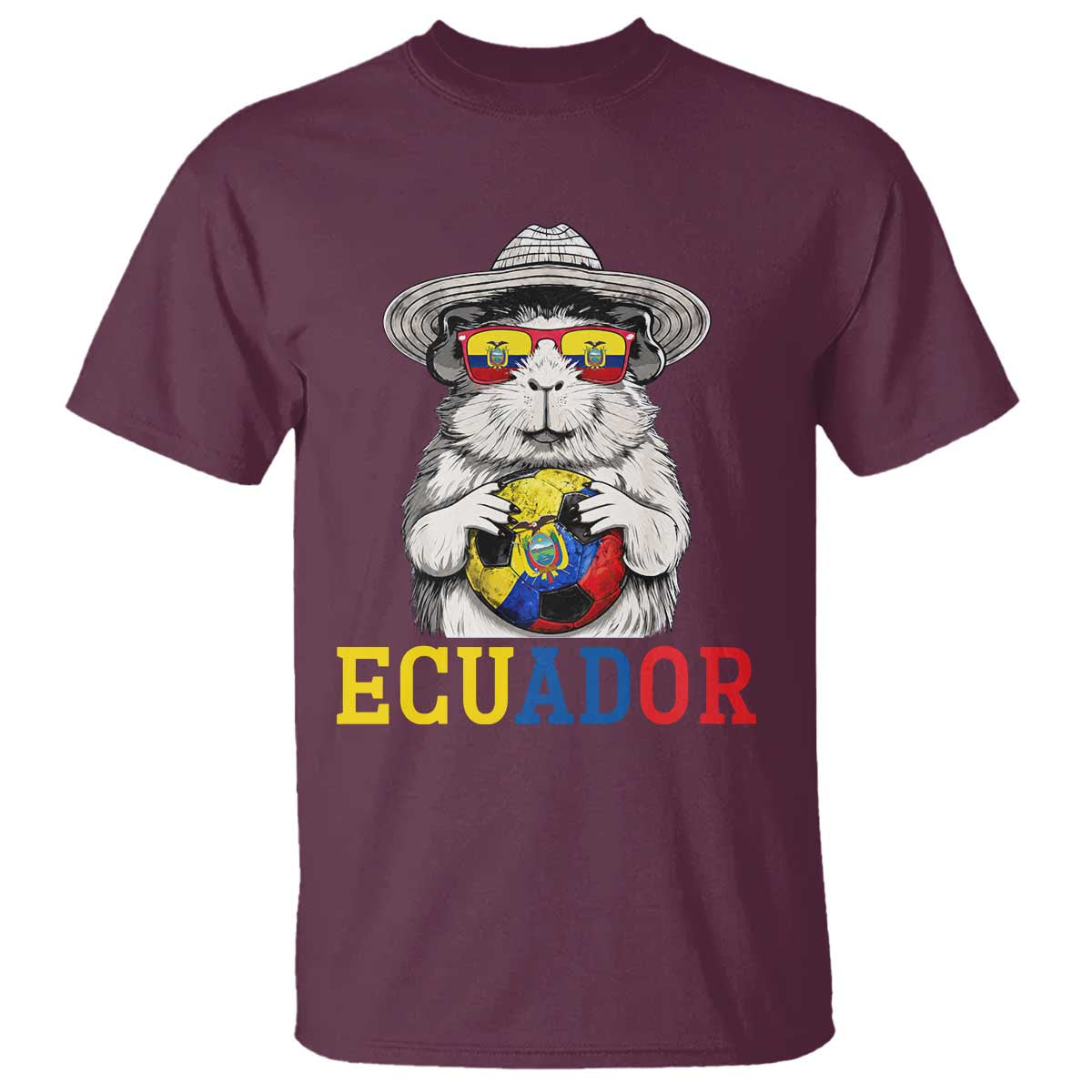 Funny Ecuador Guinea Pig Soccer Fan T Shirt Cavy Lover Gift