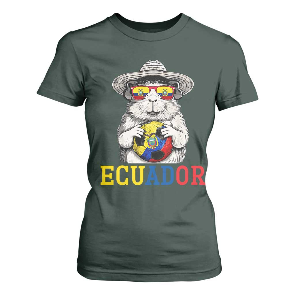 Funny Ecuador Guinea Pig Soccer Fan T Shirt For Women Cavy Lover Gift