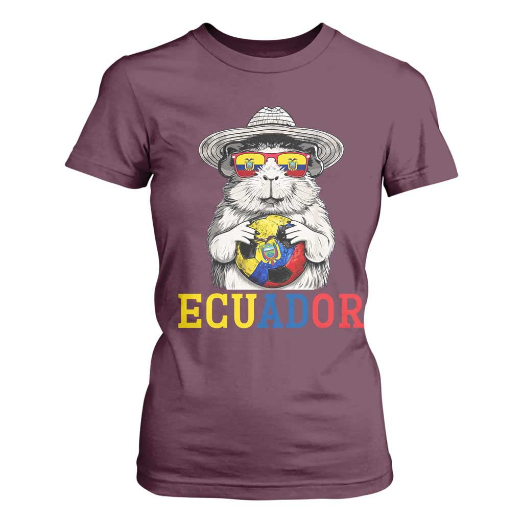 Funny Ecuador Guinea Pig Soccer Fan T Shirt For Women Cavy Lover Gift