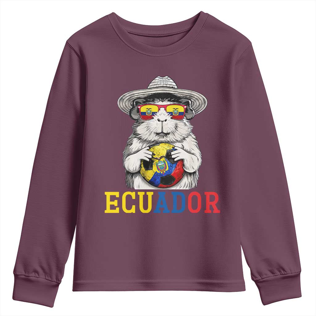 Funny Ecuador Guinea Pig Soccer Fan Youth Sweatshirt Cavy Lover Gift
