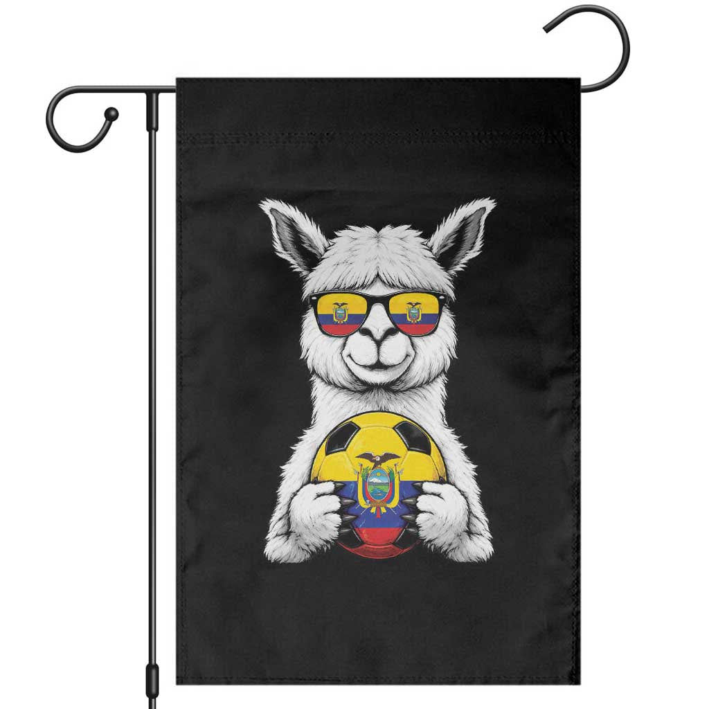 Funny Ecuador Alpaca Soccer Lover Garden Flag South American Pride Gift