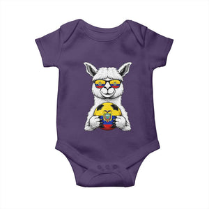 Funny Ecuador Alpaca Soccer Lover Baby Onesie South American Pride Gift