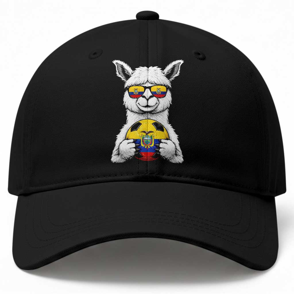 Funny Ecuador Alpaca Soccer Lover Baseball Cap South American Pride Gift