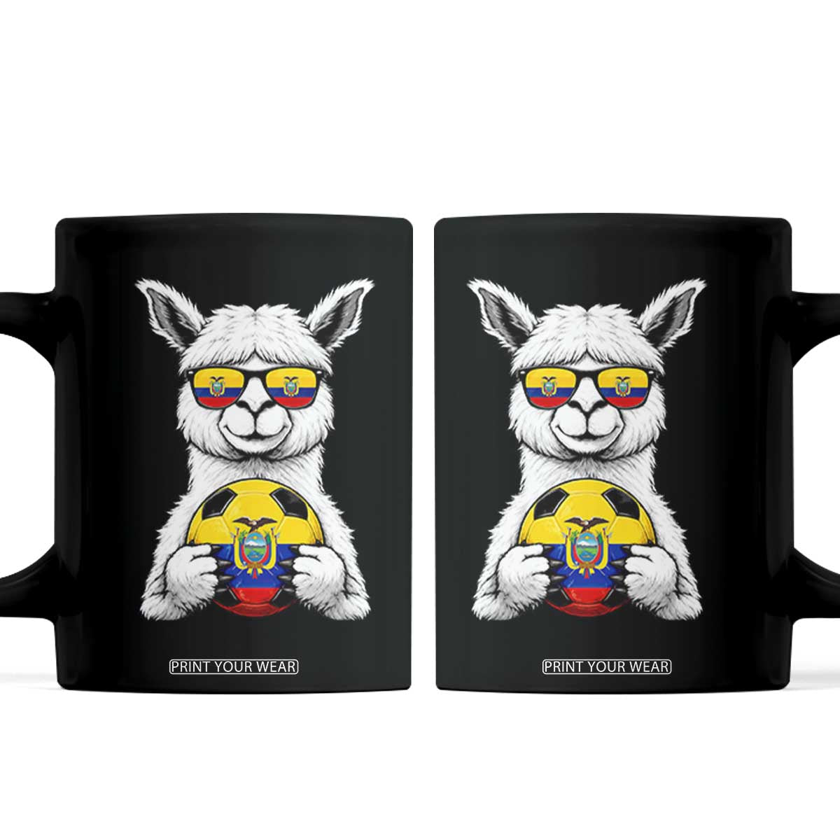 Funny Ecuador Alpaca Soccer Lover Coffee Mug South American Pride Gift