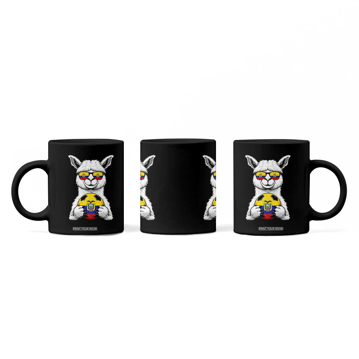 Funny Ecuador Alpaca Soccer Lover Coffee Mug South American Pride Gift