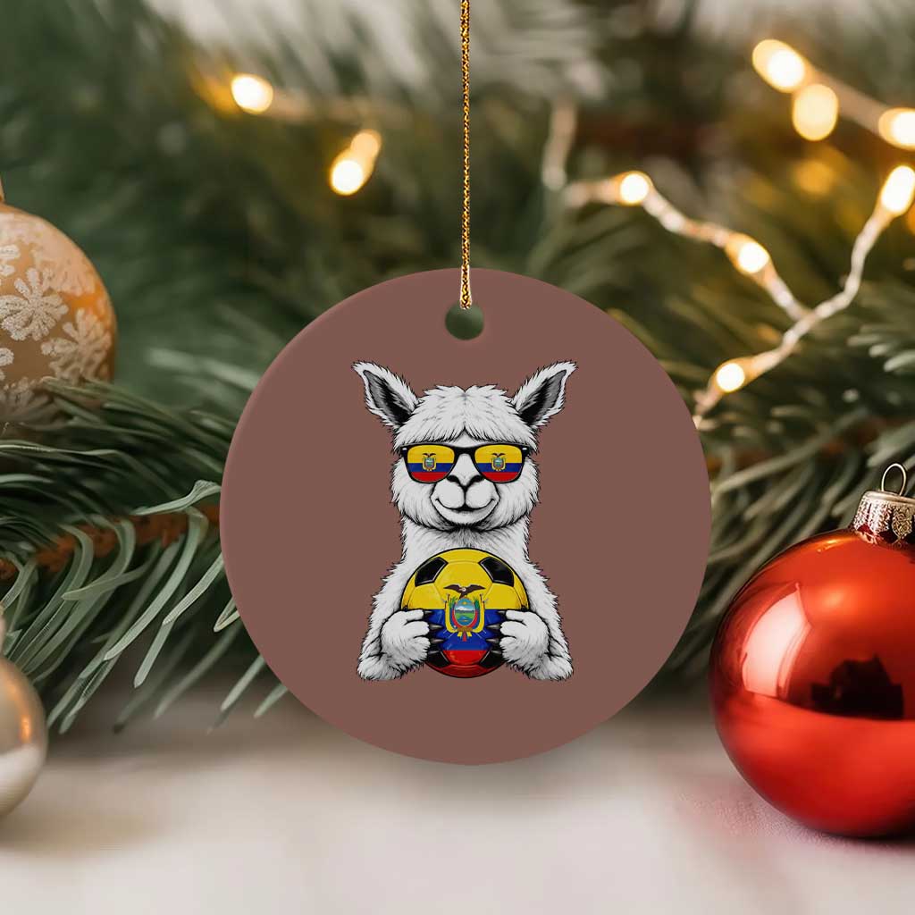 Funny Ecuador Alpaca Soccer Lover Ceramic Ornament South American Pride Gift
