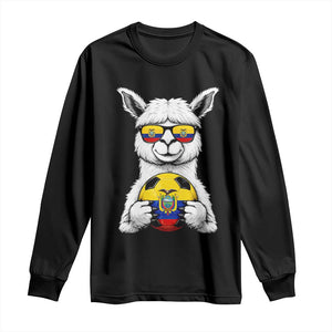 Funny Ecuador Alpaca Soccer Lover Long Sleeve Shirt South American Pride Gift