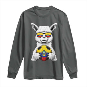 Funny Ecuador Alpaca Soccer Lover Long Sleeve Shirt South American Pride Gift