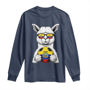 Funny Ecuador Alpaca Soccer Lover Long Sleeve Shirt South American Pride Gift