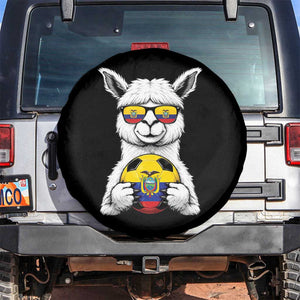 Funny Ecuador Alpaca Soccer Lover Spare Tire Cover South American Pride Gift