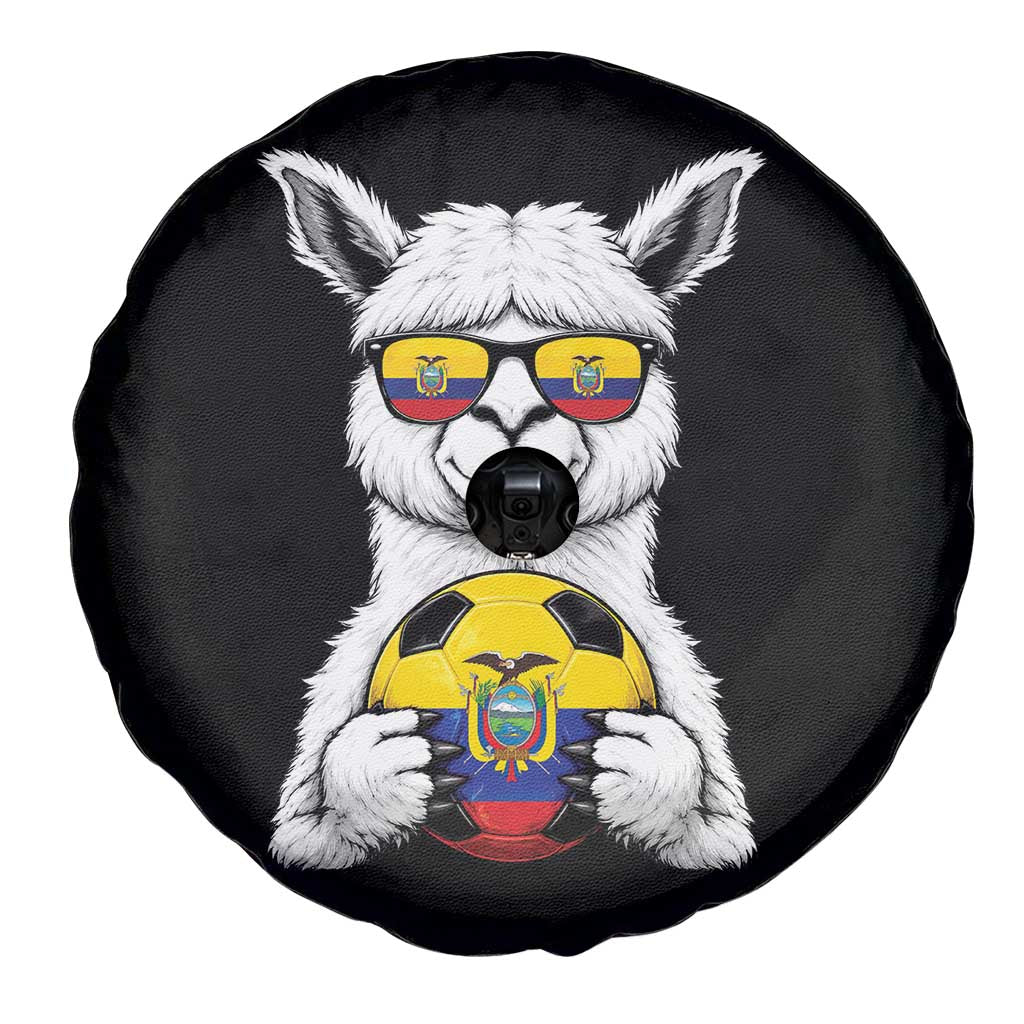 Funny Ecuador Alpaca Soccer Lover Spare Tire Cover South American Pride Gift