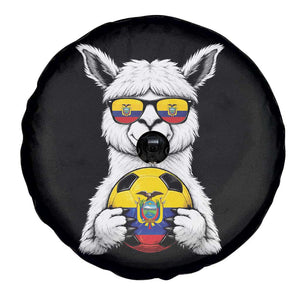 Funny Ecuador Alpaca Soccer Lover Spare Tire Cover South American Pride Gift