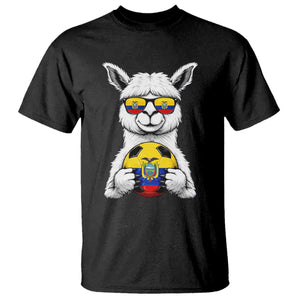 Funny Ecuador Alpaca Soccer Lover T Shirt South American Pride Gift