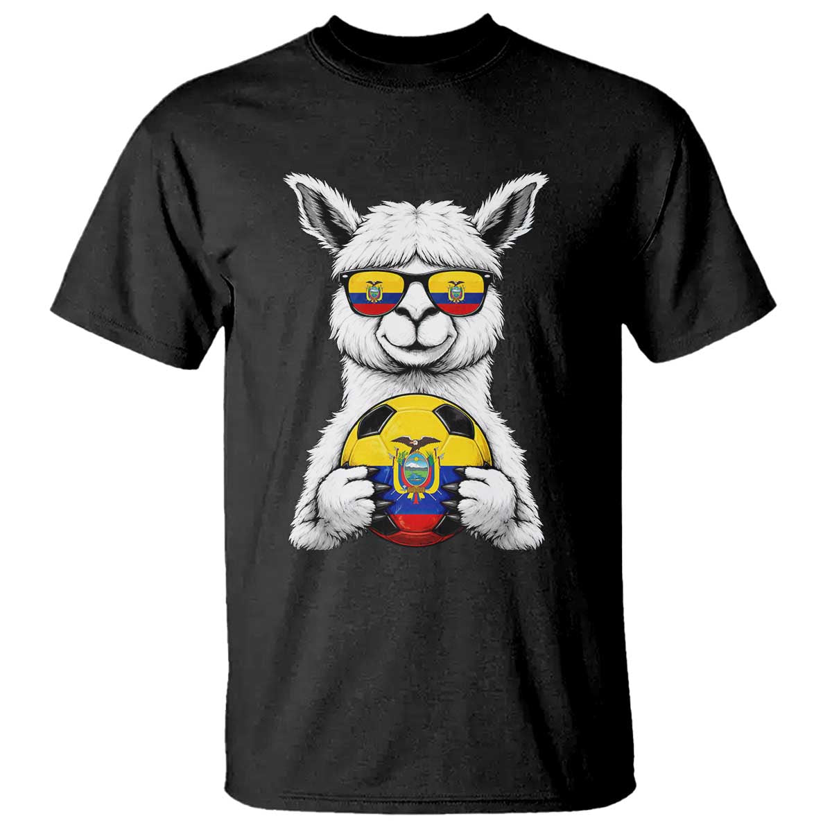 Funny Ecuador Alpaca Soccer Lover T Shirt South American Pride Gift TS12 Black Print Your Wear