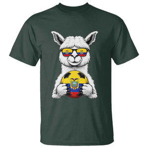 Funny Ecuador Alpaca Soccer Lover T Shirt South American Pride Gift