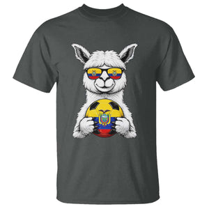 Funny Ecuador Alpaca Soccer Lover T Shirt South American Pride Gift