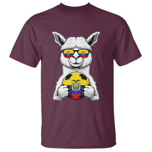 Funny Ecuador Alpaca Soccer Lover T Shirt South American Pride Gift