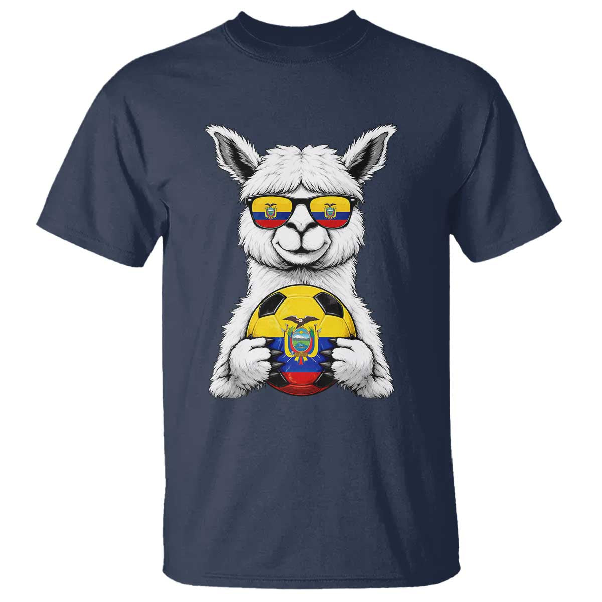 Funny Ecuador Alpaca Soccer Lover T Shirt South American Pride Gift