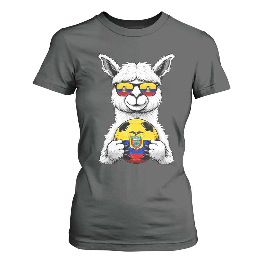 Funny Ecuador Alpaca Soccer Lover T Shirt For Women South American Pride Gift