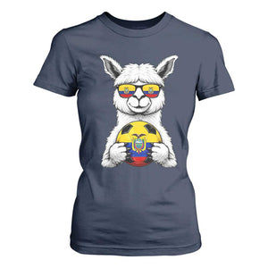 Funny Ecuador Alpaca Soccer Lover T Shirt For Women South American Pride Gift