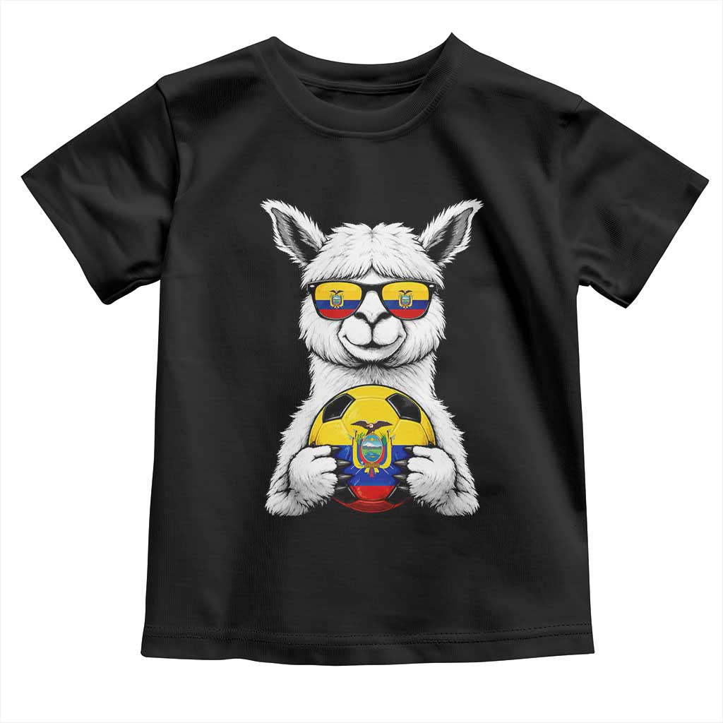 Funny Ecuador Alpaca Soccer Lover Toddler T Shirt South American Pride Gift