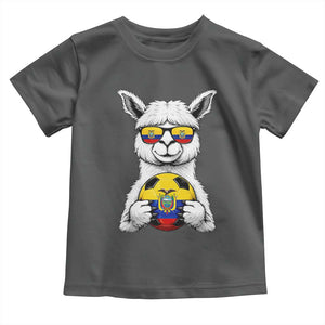 Funny Ecuador Alpaca Soccer Lover Toddler T Shirt South American Pride Gift