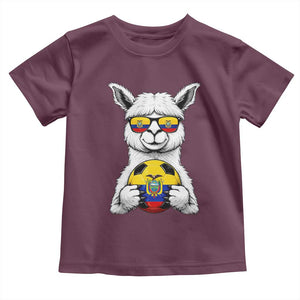Funny Ecuador Alpaca Soccer Lover Toddler T Shirt South American Pride Gift