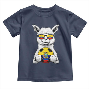Funny Ecuador Alpaca Soccer Lover Toddler T Shirt South American Pride Gift