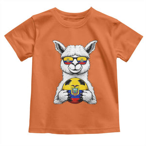 Funny Ecuador Alpaca Soccer Lover Toddler T Shirt South American Pride Gift