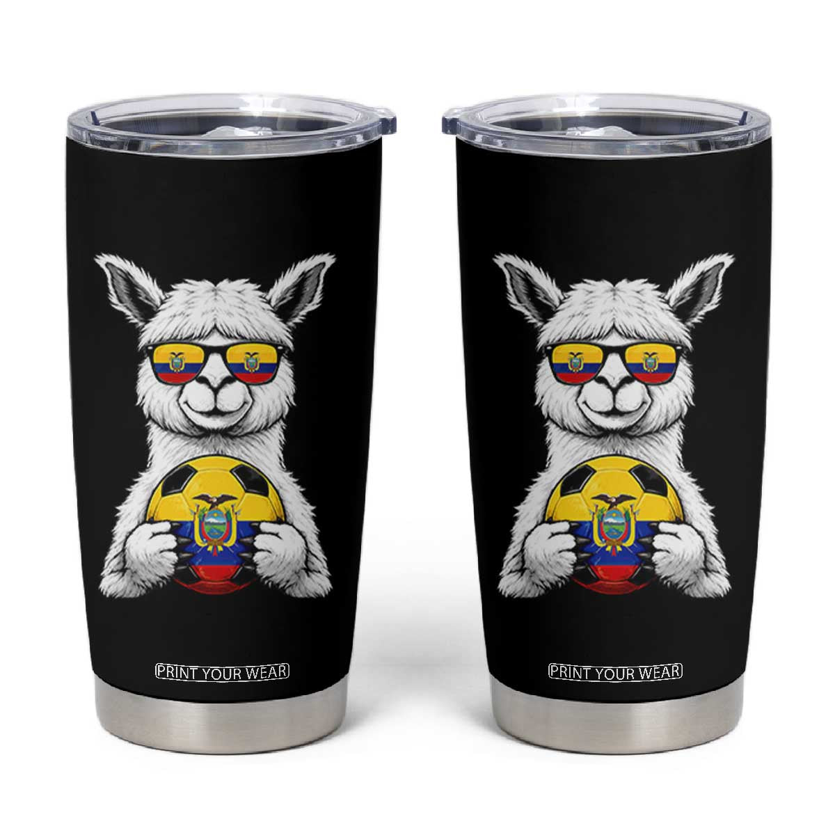 Funny Ecuador Alpaca Soccer Lover Tumbler Cup South American Pride Gift