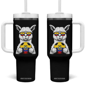 Funny Ecuador Alpaca Soccer Lover Tumbler With Handle South American Pride Gift