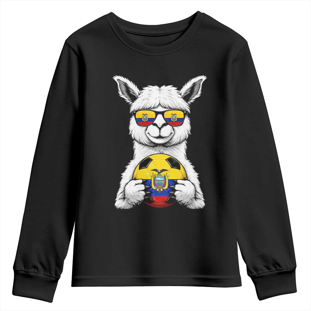 Funny Ecuador Alpaca Soccer Lover Youth Sweatshirt South American Pride Gift