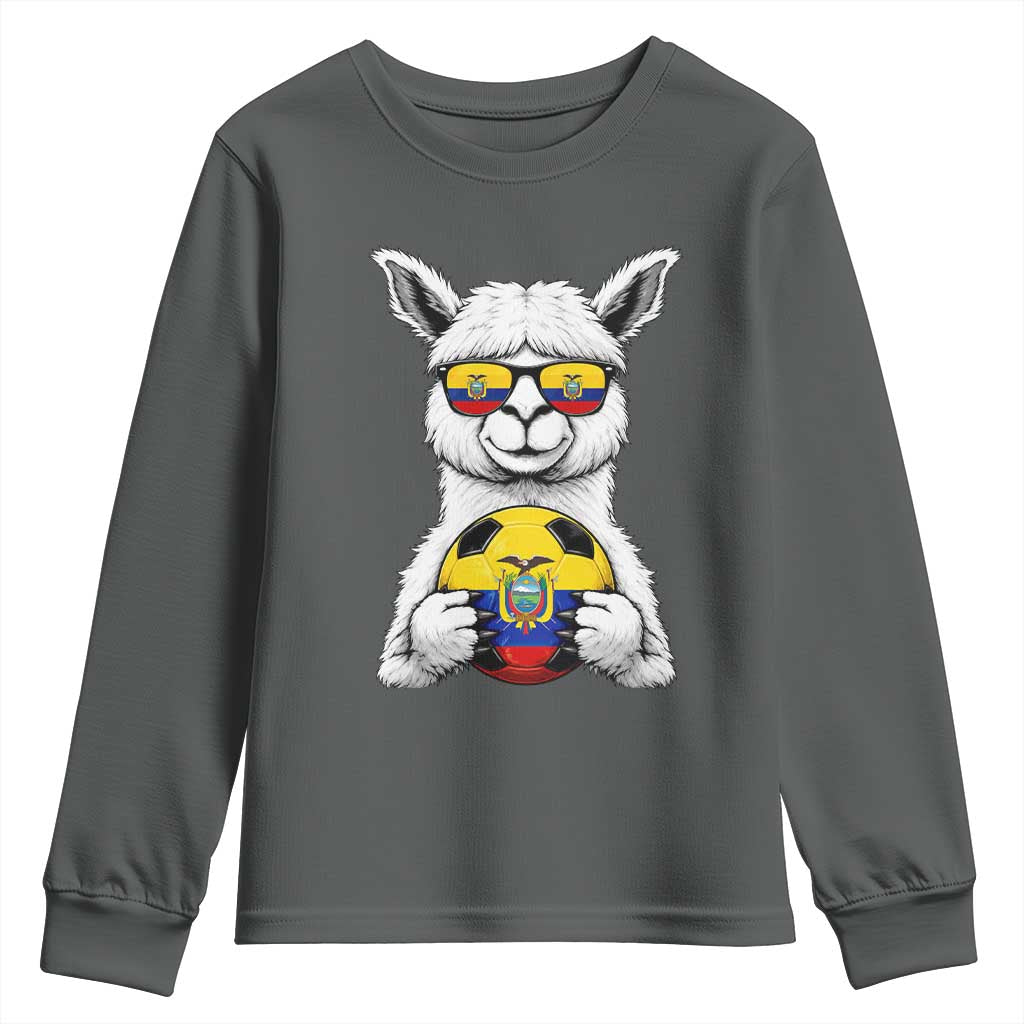 Funny Ecuador Alpaca Soccer Lover Youth Sweatshirt South American Pride Gift