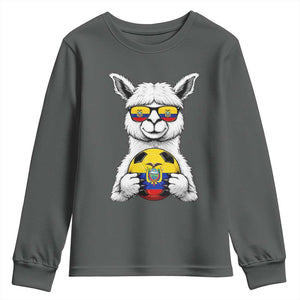 Funny Ecuador Alpaca Soccer Lover Youth Sweatshirt South American Pride Gift