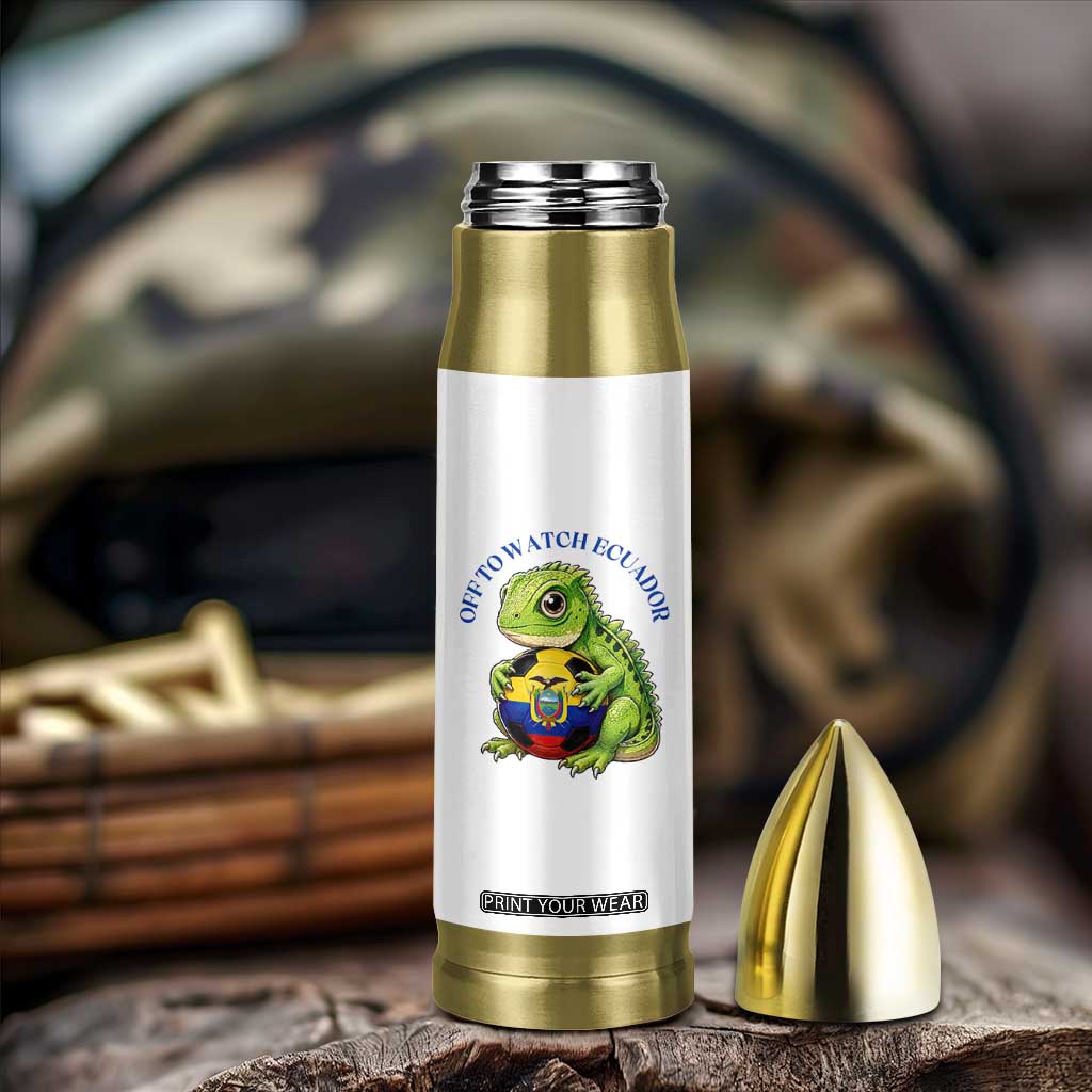 Off To Watch Ecuador Bullet Tumbler Funny Ecuador Iguana Soccer Fan Gift