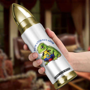 Off To Watch Ecuador Bullet Tumbler Funny Ecuador Iguana Soccer Fan Gift