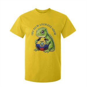 Off To Watch Ecuador T Shirt For Kid Funny Ecuador Iguana Soccer Fan Gift