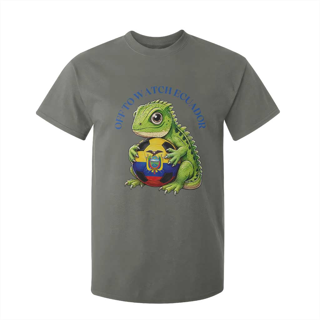 Off To Watch Ecuador T Shirt For Kid Funny Ecuador Iguana Soccer Fan Gift