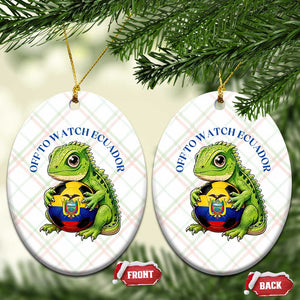 Off To Watch Ecuador Ceramic Ornament Funny Ecuador Iguana Soccer Fan Gift