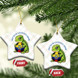 Off To Watch Ecuador Ceramic Ornament Funny Ecuador Iguana Soccer Fan Gift