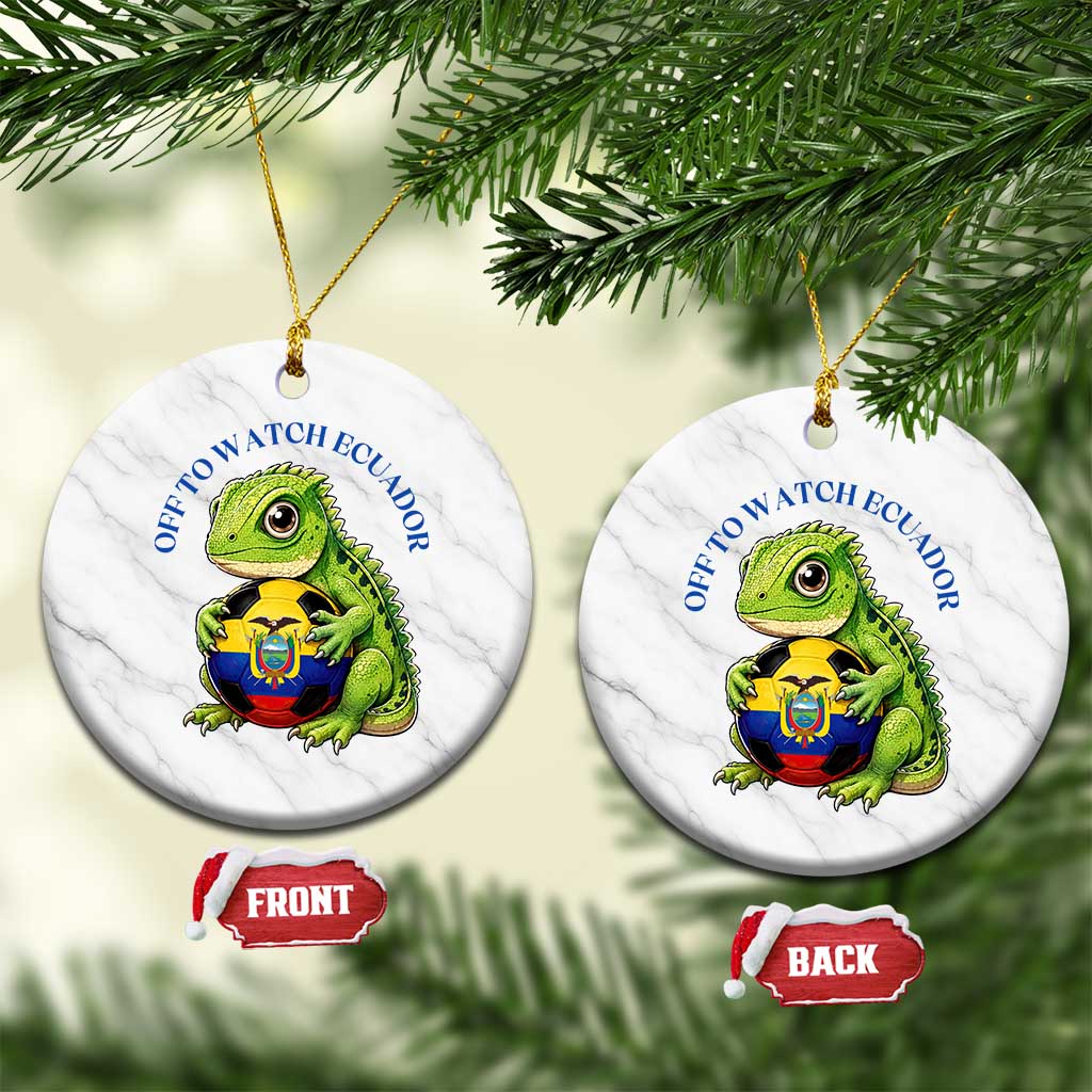 Off To Watch Ecuador Ceramic Ornament Funny Ecuador Iguana Soccer Fan Gift
