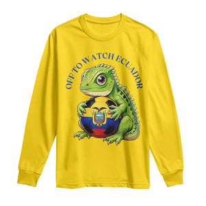 Off To Watch Ecuador Long Sleeve Shirt Funny Ecuador Iguana Soccer Fan Gift